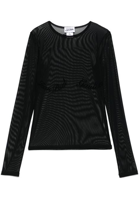 top velvet flot jpg donna nero JEAN PAUL GAULTIER | 25/33-F-TO263I-T00500